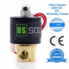 1/4" латунь Электромагнитный клапан, G, нормально закрытый, 220 В AC