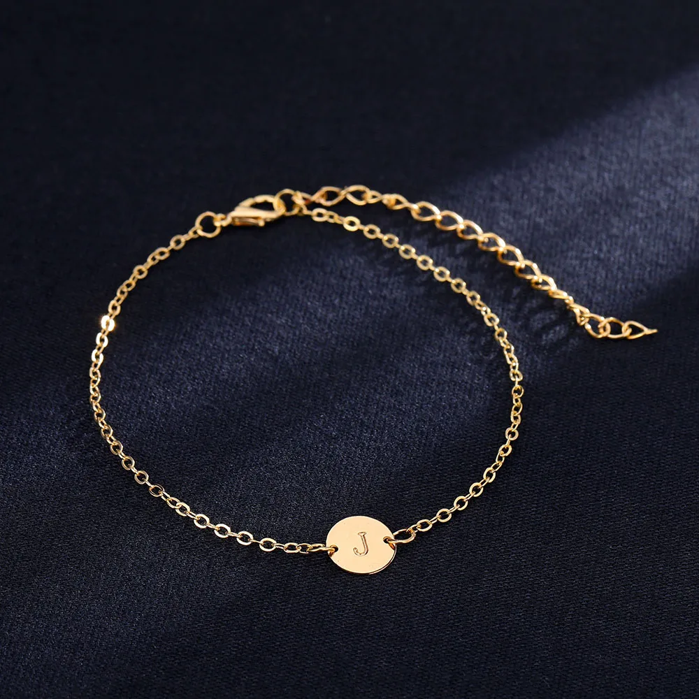 FAMSHIN модные золотые Цвет браслет с буквами и браслет для Для женщин простой Регулируемый браслет с именем Браслеты Mujer Jewelry вечерние подарок