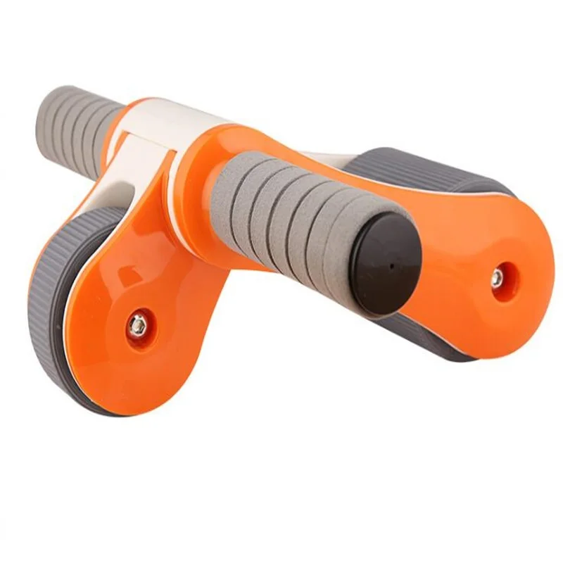 Двухколесный AB роликовый подстаканник складной мощный роликовый бесшумный брюшный тренажер - Цвет: Оранжевый