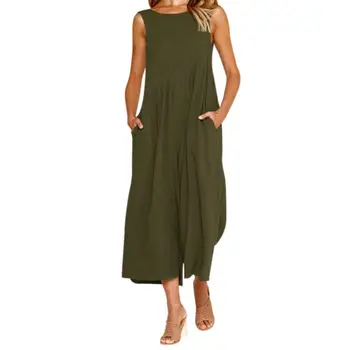 

Sexy Backless Women Ankle-Length Jumpsuit Fashion Wide Leg Solid Loose Jumpsuit Casual Pocket Basic Ladies Jumpsuits 2019 Summer