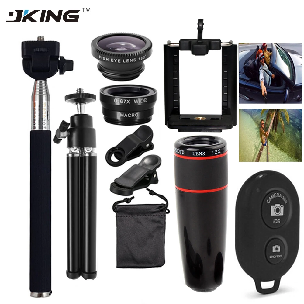 10in1 Phone Camera Lens 12x Lenses Fish Eye Fisheye Lentes