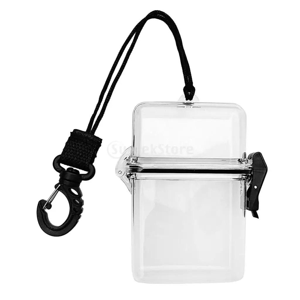 Scuba Diving Kayaking Waterproof Dry Box Gear Accessories Container Case & Rope, Clip for Money, ID Cards, License, Keys