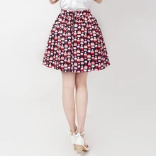 Европа Винтаж Хепберн Торт печатных юбка бальное платье принцесса юбка дикая секция модная Милая женская юбка