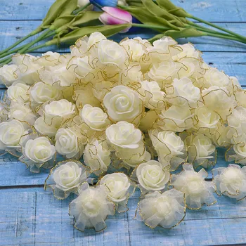 

3cm white beige Artifiical PE foam Flowers Silk Flowers Heads for Wedding Home Flower Decorations Scrapbooking flowers Decor