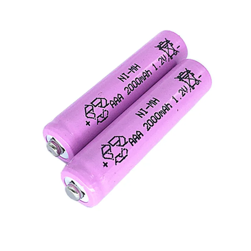 2 шт розовые 2000mAh Ni MH батареи 1 V перезаряжаемые AAA экологически чистые подходят для