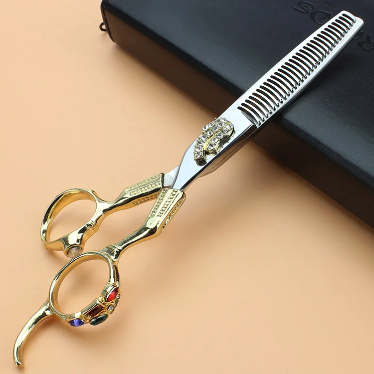 

6 inch professional barber scissors barber shop for hair styling thin cut Japan 440c stainless steel hairdressing scissors