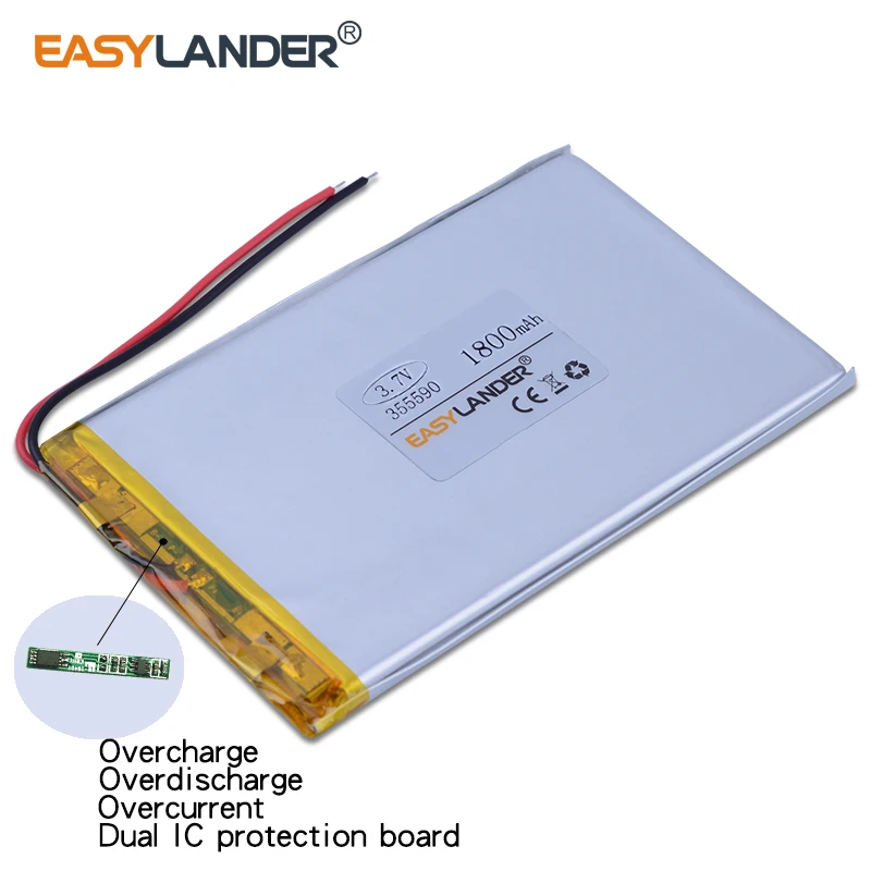 10pcs/Lot 3.7V 1800mAh Li-Polymer Li-ion Battery