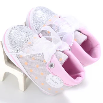 

Toddler First Walker Sapato Infant Baby Kids Pink Lace Soft Sole Girl Shoes Baby Handmade Lace-up Baby Shoes 0-18 M