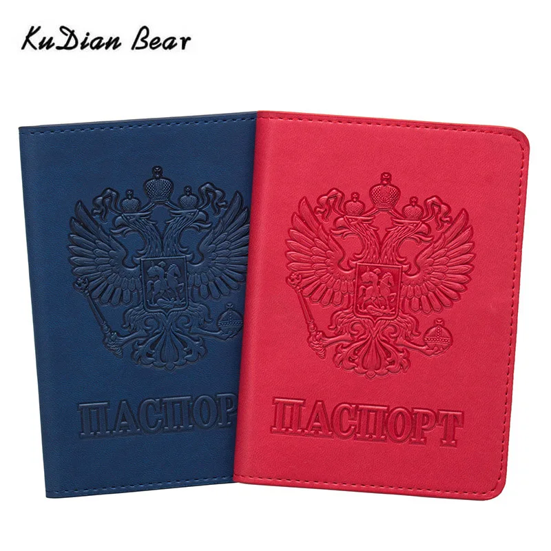 

KUDIAN BEAR Travel Passport Cover Case Women Passport Holder With Credit Card Holder Wallet PU Leather Porte Carte BIH086 PM49