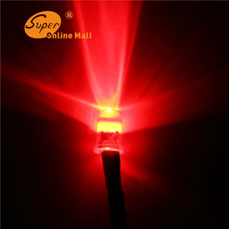 

20pcs LED 5MM Pre-Wired Resistor Red Round Top 3-6v DC 20cm Emitting Diode DIY For car Lamp Wholesale