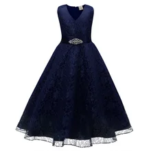 Новинка года, детский костюм для выпускного вечера, нарядное платье для девочек+ пояс со стразами, одежда, модное платье принцессы без рукавов с цветочным узором для девочек