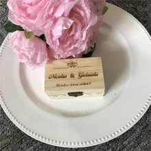 Персональный подарок Rustic обручальное кольцо шкатулка своими руками на имена и дата гравировка по дереву обручальное кольцо коробка