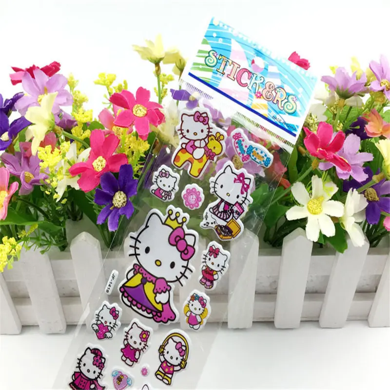 Cute Fairytale Dreamy Small Red Flower Reward Bubble Cartoon Anime Stickers for Children Puzzle Early Education 3D Sticker Pack