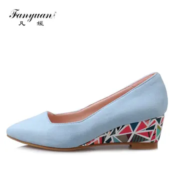 

Fanyuan Pumps Women Shoes Nude Wedges Shoes for Women High Heels Chic Printed Ladies Shoes Party Dress Heels zapatos mujer Black