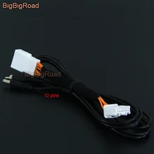 BigBigRoad заднего вида Камера 12 контакты RCA разъем адаптера кабель для Mazda 3 Mazda3 Axela седан BM 2014 2015 2016 2017