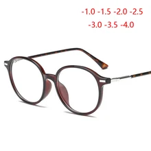 Ретро прозрачное зеркало овальные очки для близоруких женщин 1,56 асферические линзы TR90 Рецептурные очки диоптрий 0-1,0-1,5 To-4,0