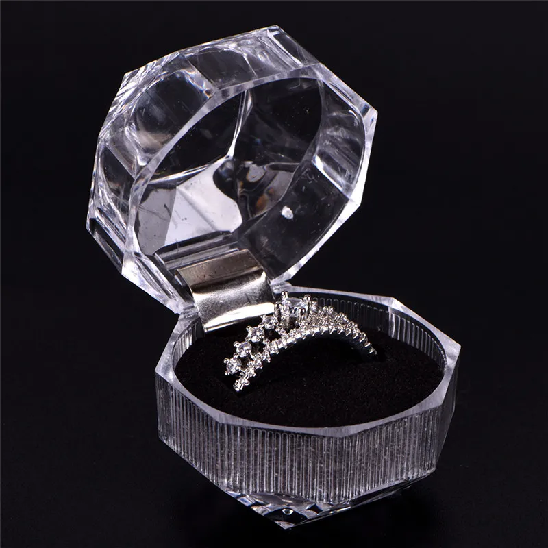 Коробка для колец 3 5*3 5 см красная/белая/черная украшений прозрачные чехлы