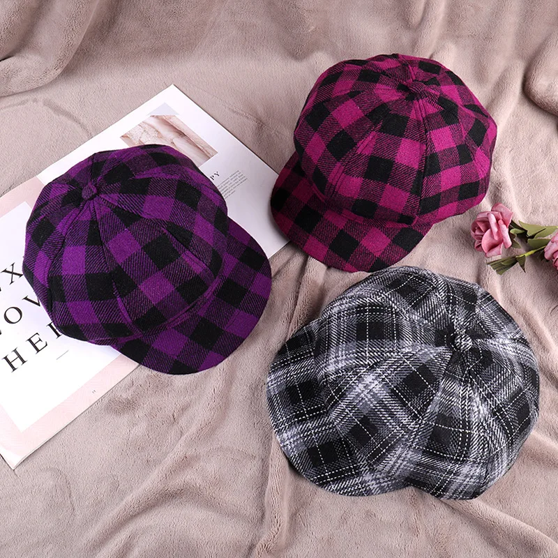 British painter cap grid Japanese literary newsboy restoring ancient ways is han edition joker octagonal |