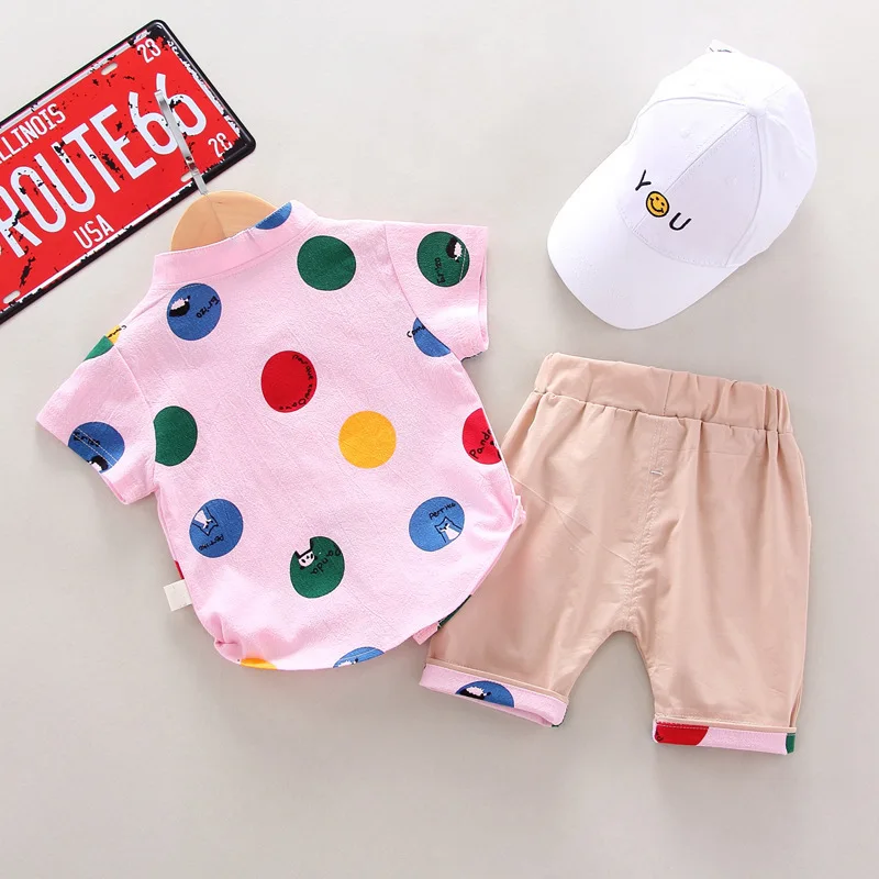 Summer Baby Clothes Fashion Boys Girls Clothing Infant Cotton T Shirt Shorts 2pcs/sets Kids Costume Children Casual Sport Suits