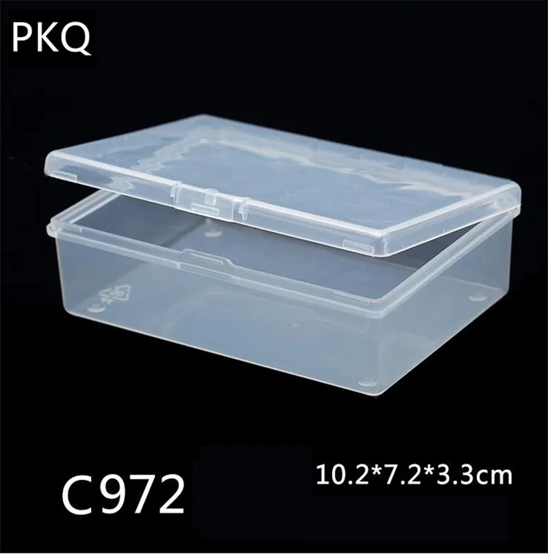 

10.2x7.2x3.3cm Transparent plastic box PP Storage Boxes Collections packaging box dressing case Mini Case Clear Small Box
