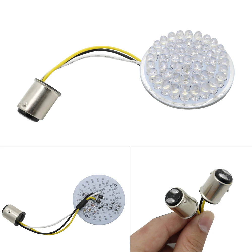 New Motorcycle Turn Signal Indicator Light Lamp 1157 LED Inserts Light with Halo for Harley Sportster Electra Glide Dyna FLSTF (19)