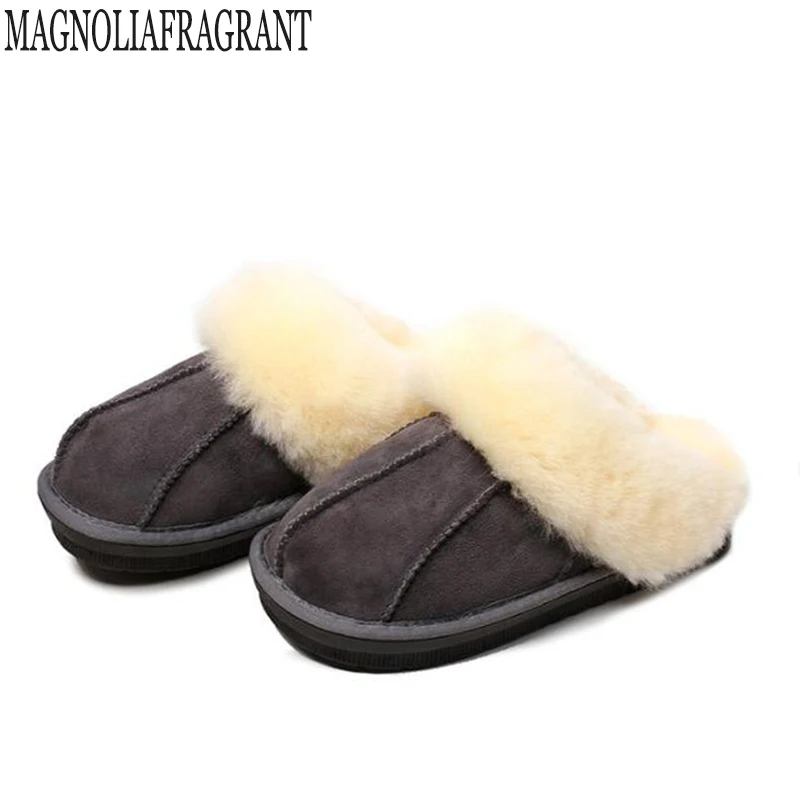 fashion Women shoes keep warm Wool slippers Sheepskin wool One Cotton ...