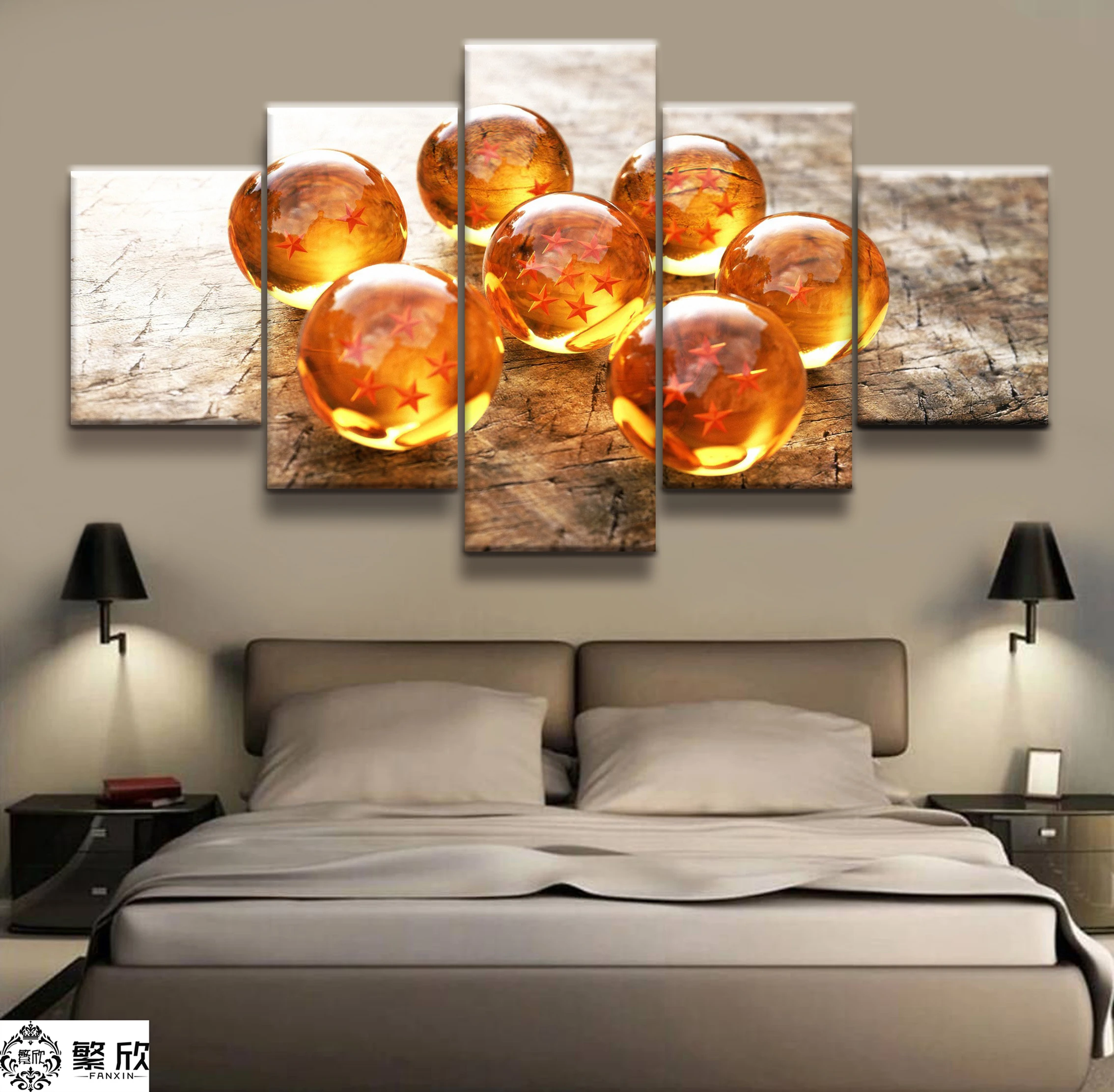 

Hot Sales Without Frame 5 Panels Picture Dragon Ball Super Animation Painting Artwork Wall Art Canvas Painting Wholesale