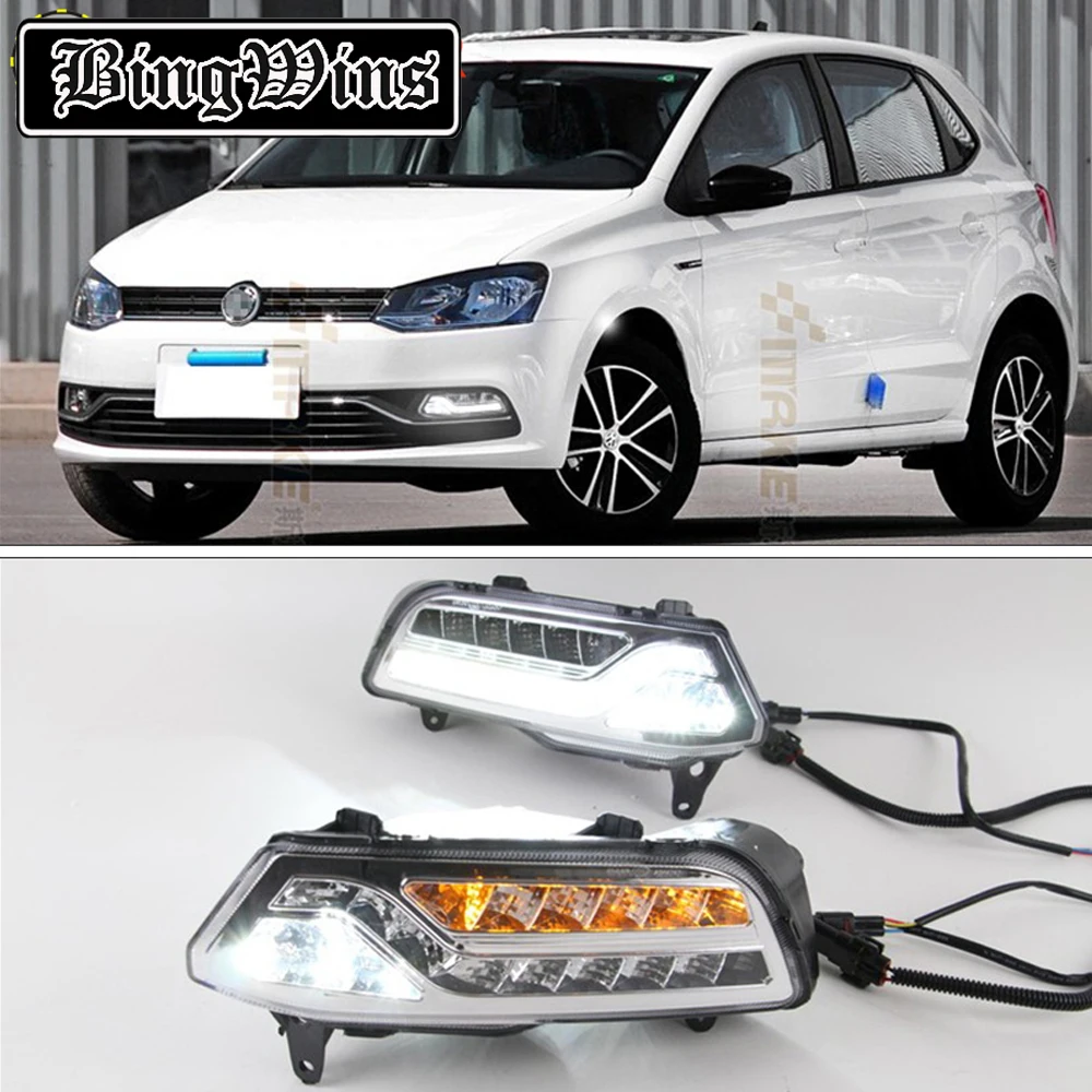 Car styling For Volkswagen VW Polo 2014 2015 2016 LED DRL Daytime