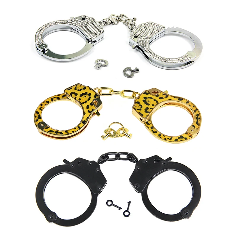 

Analog Police Handcuffs Toy Simulation Leopard / Diamond / Dark High Handcuffs Toys Pretend To Arrest Handcuffs Personality 2019