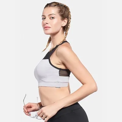 Gray Sports Bra Спортивный бюстгальтер для женщин пуш-ап, бюстгальтер прочный, бюстгальтер для йоги, топ для тренировок, бега, Спортивное нижнее белье, спортивная одежда - Цвет: Gray Sports Bra