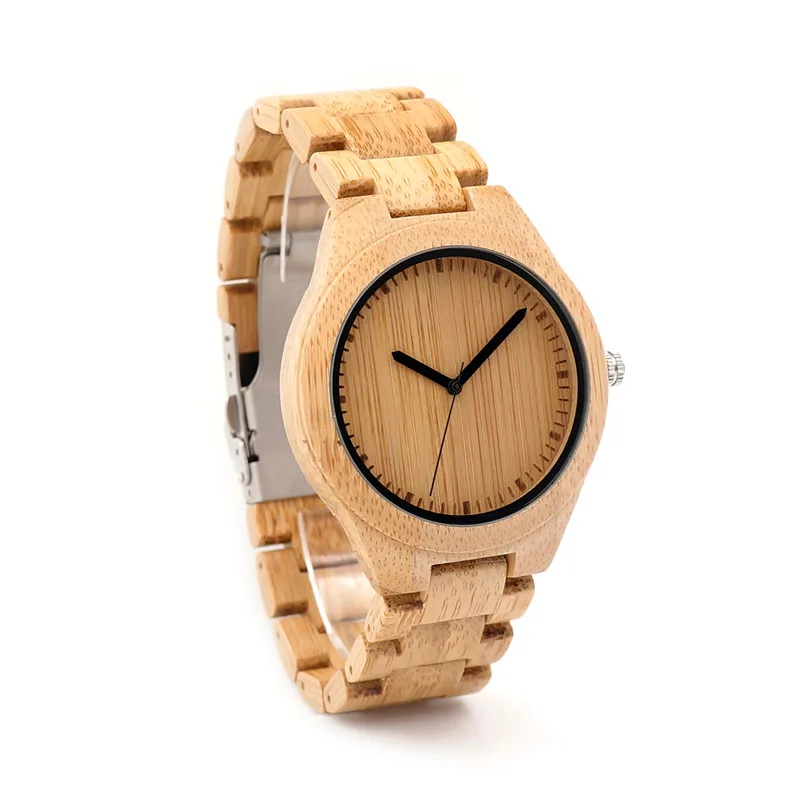 BOBO BIRD Men Dress Bamboo Watches Luxury Men's Top Brand Designer Quartz Watch With Bamboo Strap For Gift
