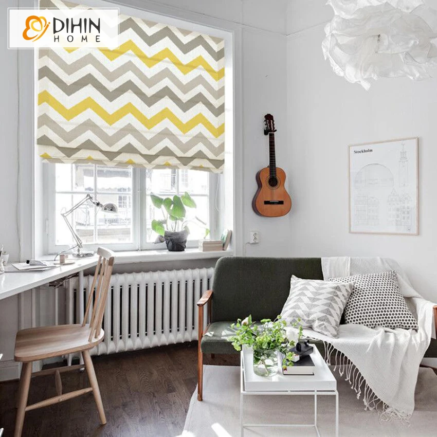 DIHIN HOME 3 цвета современные волнистые занавески с принтом римские шторы для