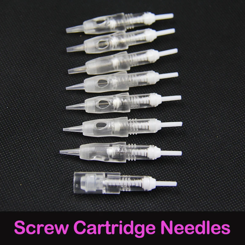 

50pcs High Quality 8MM 1R/3R/5R/5F/7F Screw Cartridge Needle For Micropigmentation Device Permanent Makeup Machine With Panel