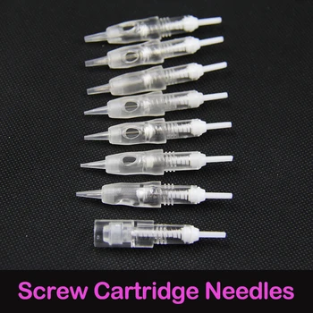 

50pcs High Quality 8MM 1R/3R/5R/5F/7F Screw Cartridge Needle For Micropigmentation Device Permanent Makeup Machine With Panel