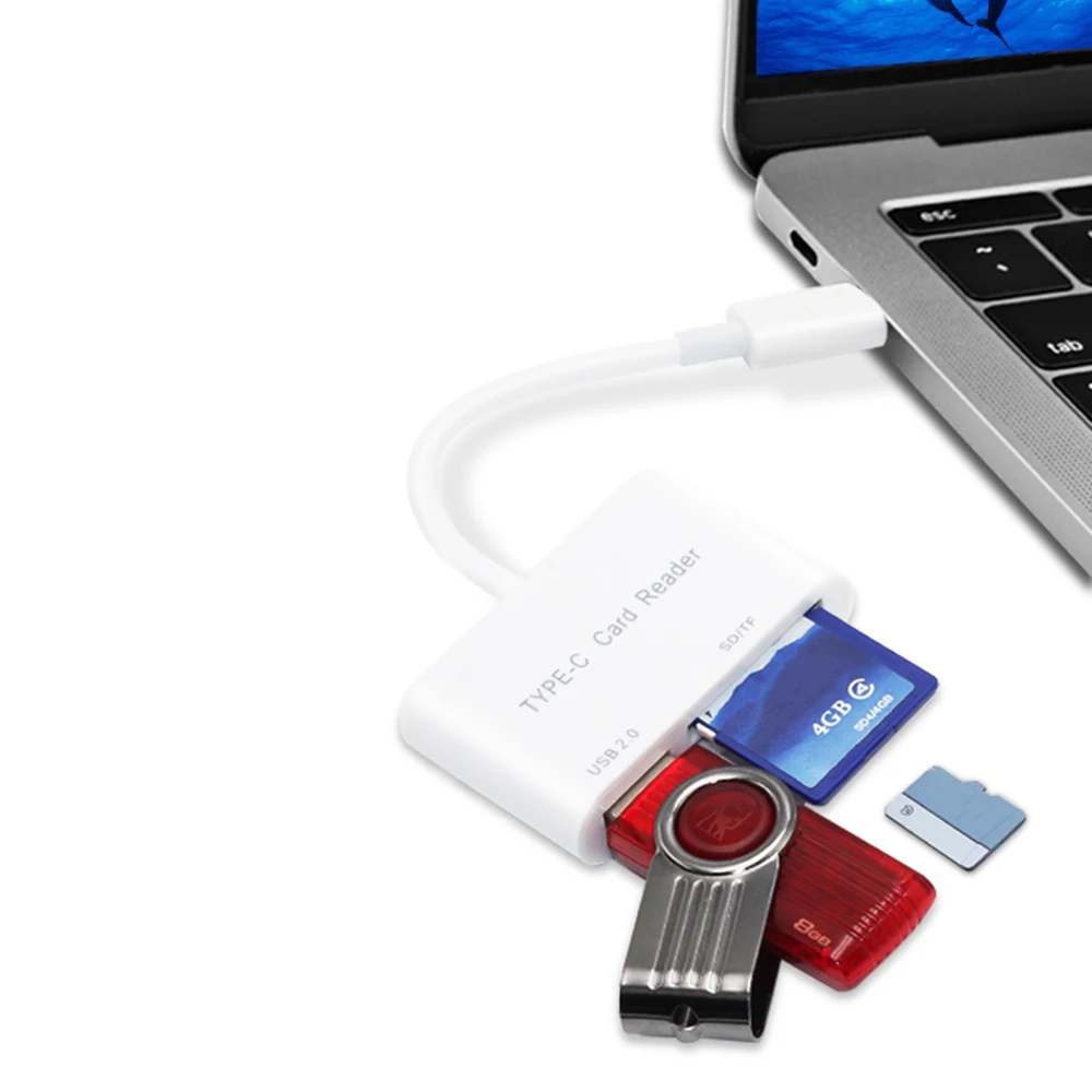 3 в 1 USB кард ридер адаптер type C кабель SD/Micro SD TF подключение камеры смарт карта
