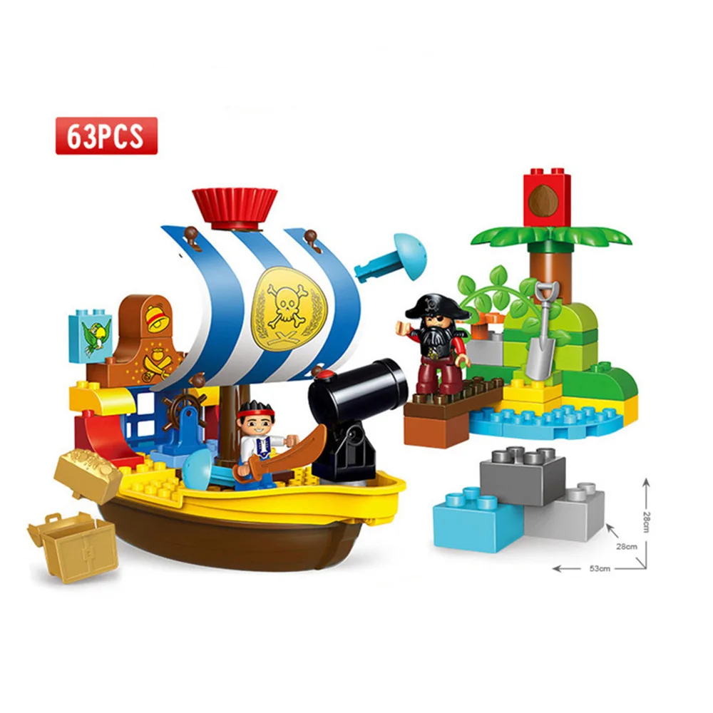 

63 Pcs Big Size DIY The Jake's Pirate Ship Bucky Set Building Blocks Compatible With Legoing Bricks kids Gift Educational Toys