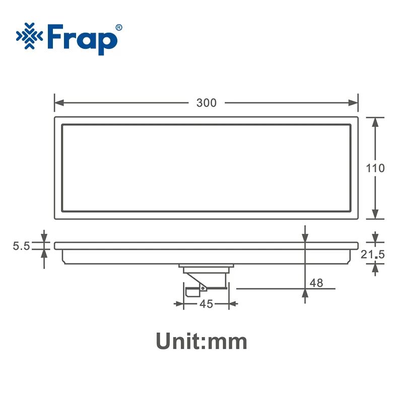Frap простой стиль слив 30*11 прямоугольник Невидимый кухонный фильтр слив Ванная комната Душ слив аксессуары для ванной комнаты y38090