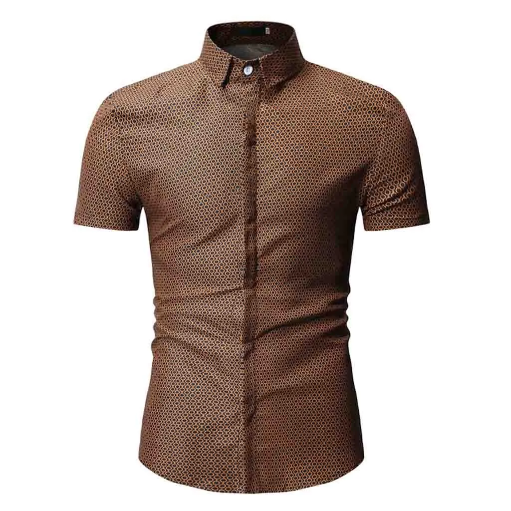 

New Summer Hawaiian Red Brown Wine Shirts Tropical Shirts Men Tops Casual Shirt Short Sleeve Button Camisa Loose Vacation Beach