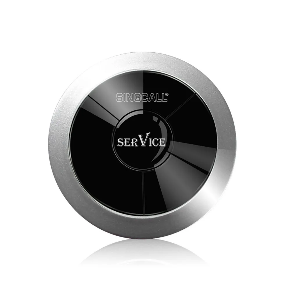 SINGCALL Wireless Calling Restaurant Number System, Guest Pager System 1pc Small Receiver and 10 Waterproof Pagers for Cafe