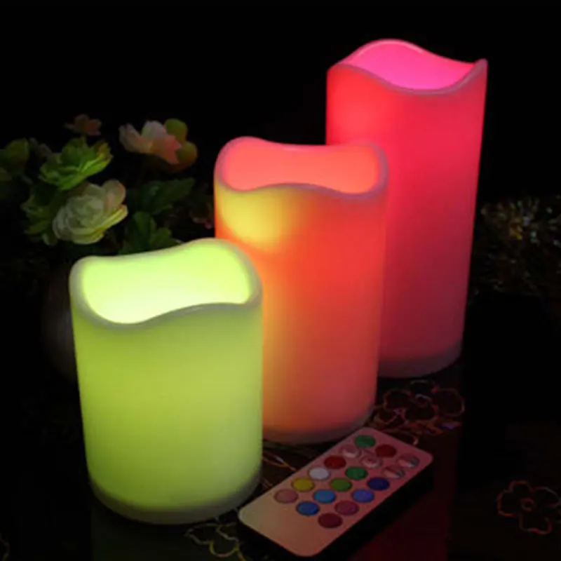 3 шт./лот RGB мерцающие свечи чайные ОГНИ 18 клавиш пульт дистанционного управления