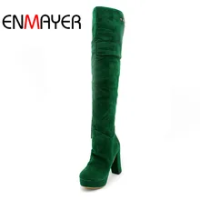ENMAYER Free shipping knee boot high heel boots Rivets women snow fashion winter footwear warm long boot shoes цена ENMAYER Free shipping knee boot high heel boots Rivets women snow fashion winter footwear warm long boot shoes цены онлайн