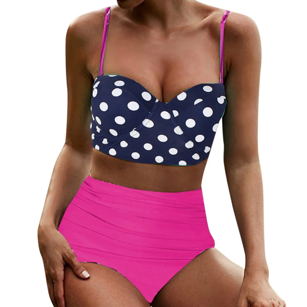 2019 sexy bikinis set women swimsuit push up swimwear women bikinis mujer brasile Sling Polka Dot Print Swimming Bikini 40M24 (4)