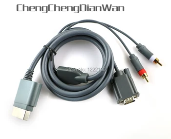 

ChengChengDianWan 3pcs/lot HD High Definition Slim Video Audio HDTV RCA AV VGA PC Monitor Cable Cord Connecter For xbox360