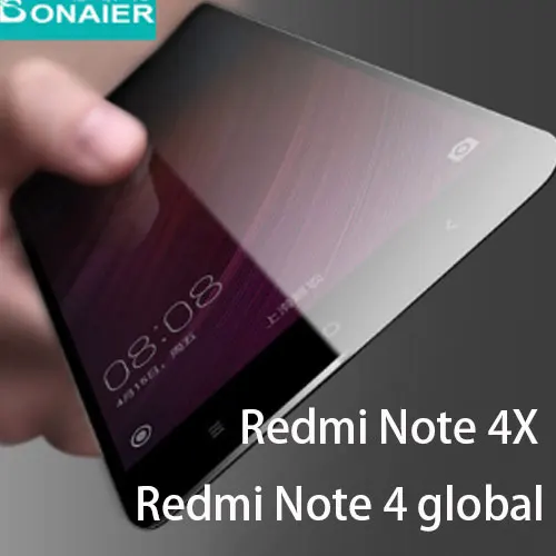 

2Pcs/Lot Bonaier Brand Triple Enhanced Plating Anti fingerprint Tempered Glass Film for Redmi Note 4X note 4 global+Gifts