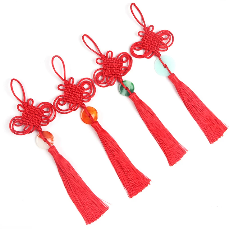 

5PC Chinese Knots Jade Tassel DIY Pendant Pendant Jewelry Garment Decorative Accessories Key Bag Pendant DIY Craft Tassel Fringe