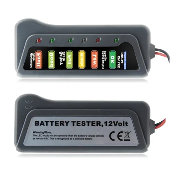 

12V Digital Battery Alternator Tester Car Vehicle Diagnostic Tool with 6 LED Lights Display Battery Testers