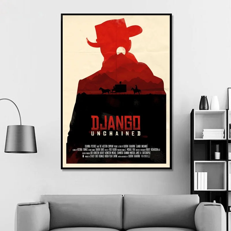 Художественный чехол Django a Quentin Tarantino с развязанными цепями кинопостер Холщовый