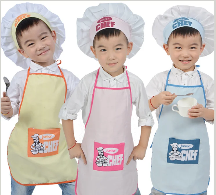 Polyester Anak dan Koki Topi Junior Chef Masak Memasak Bayi Apron Anak