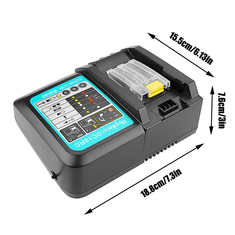 

Double Battery Charger For Makita 14.4V 18V BL1830 Bl1430 DC18RC DC18RA EU Plug 2 USB Port and 1pcs USB Adapter for your phone