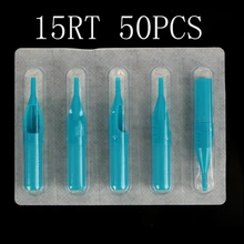 Yilong один ящик 50 шт. круглый Размеры 15RT синий одноразовые короткие Насадки для татуировок насадка питания
